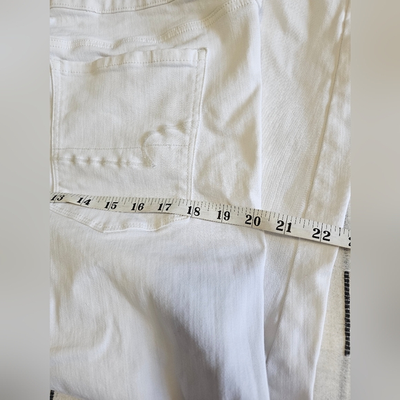 American Eagle White Denim Jeans High Waisted 16 Women's - Picture 10 of 13
